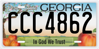 GA license plate CCC4862