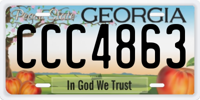 GA license plate CCC4863