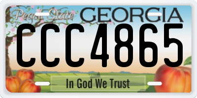 GA license plate CCC4865