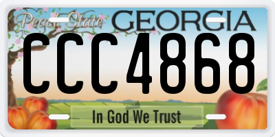 GA license plate CCC4868