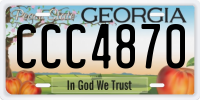 GA license plate CCC4870