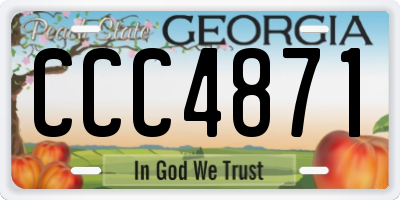GA license plate CCC4871