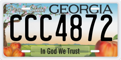 GA license plate CCC4872