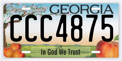 GA license plate CCC4875
