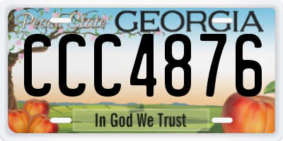 GA license plate CCC4876