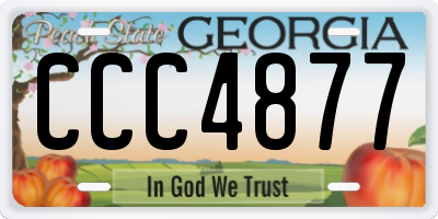 GA license plate CCC4877