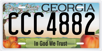 GA license plate CCC4882