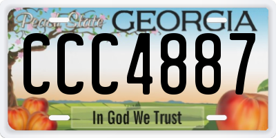 GA license plate CCC4887