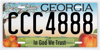 GA license plate CCC4888