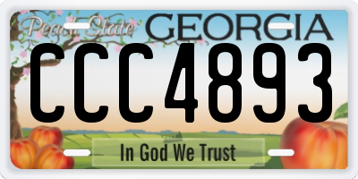 GA license plate CCC4893