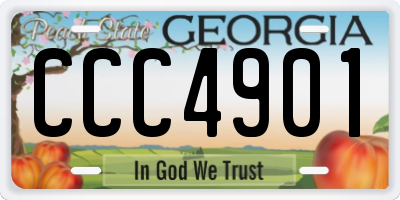 GA license plate CCC4901