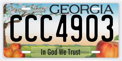 GA license plate CCC4903