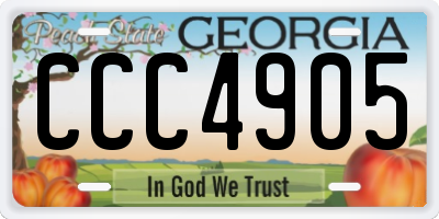 GA license plate CCC4905