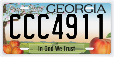 GA license plate CCC4911