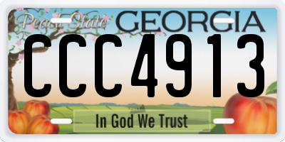 GA license plate CCC4913