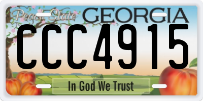 GA license plate CCC4915