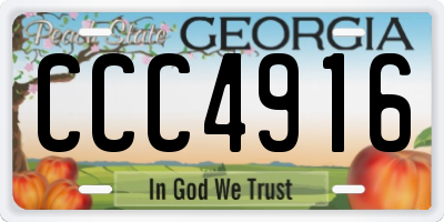 GA license plate CCC4916