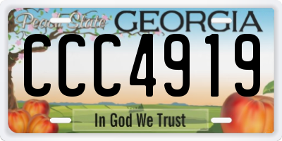 GA license plate CCC4919