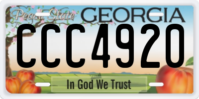 GA license plate CCC4920
