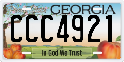 GA license plate CCC4921