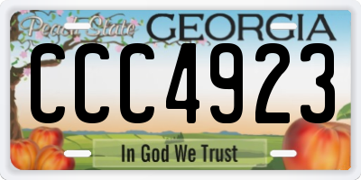 GA license plate CCC4923