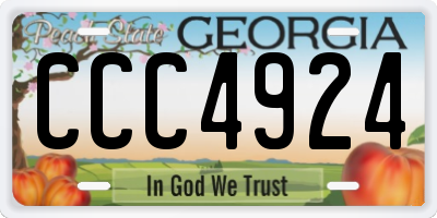 GA license plate CCC4924