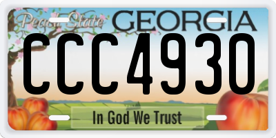 GA license plate CCC4930