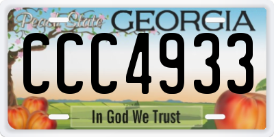 GA license plate CCC4933