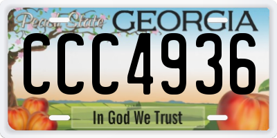 GA license plate CCC4936