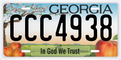 GA license plate CCC4938