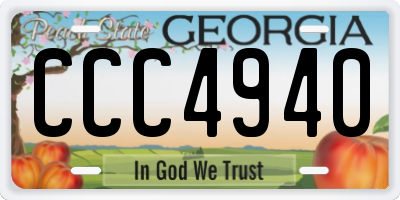 GA license plate CCC4940