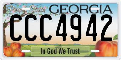 GA license plate CCC4942