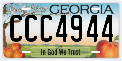 GA license plate CCC4944