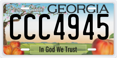 GA license plate CCC4945