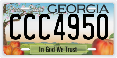 GA license plate CCC4950
