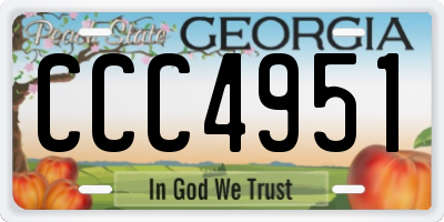 GA license plate CCC4951