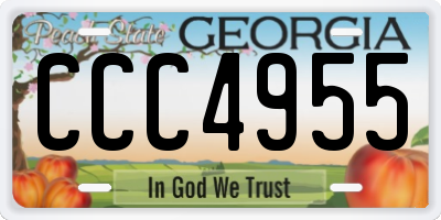 GA license plate CCC4955