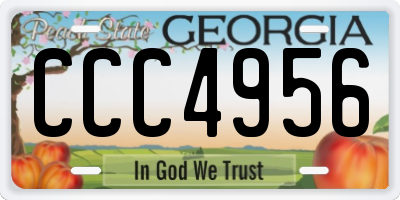GA license plate CCC4956