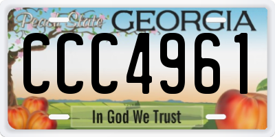 GA license plate CCC4961
