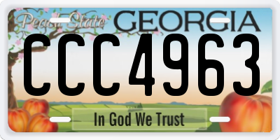 GA license plate CCC4963