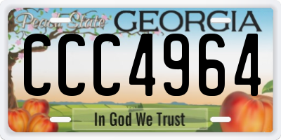 GA license plate CCC4964