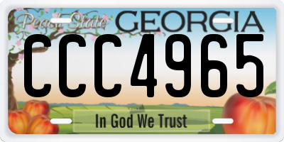 GA license plate CCC4965