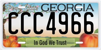 GA license plate CCC4966