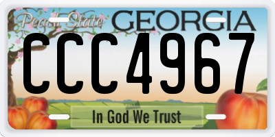 GA license plate CCC4967