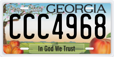 GA license plate CCC4968