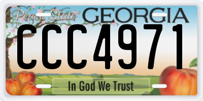 GA license plate CCC4971