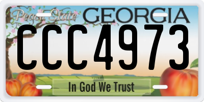 GA license plate CCC4973