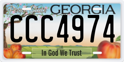 GA license plate CCC4974