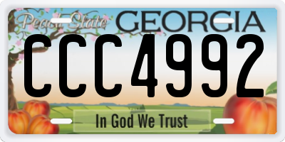 GA license plate CCC4992