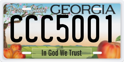 GA license plate CCC5001